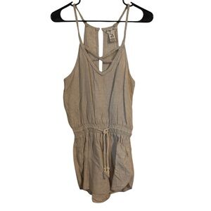 🌹Indigo Rein Beige Sleeveless Romper